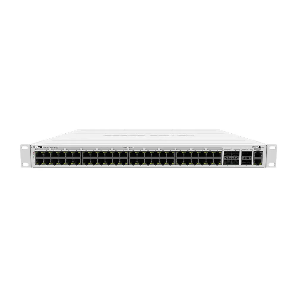 Switch rackabil cu 48 porturi PoE Gigabit Mikrotik CRS354-48P-4S+2Q+RM, 336 Gbps, 235 Mpps
