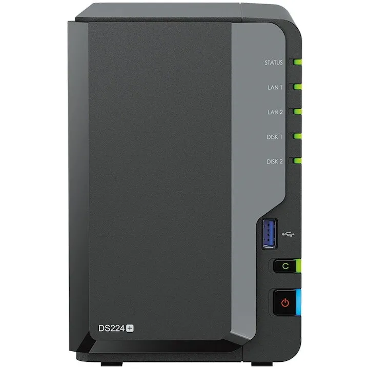 Synology Network Attached Storage Synology DiskStation DS224+ cu procesor Intel Celeron J4125 2GHz, 2-bay, 2GB DDR4