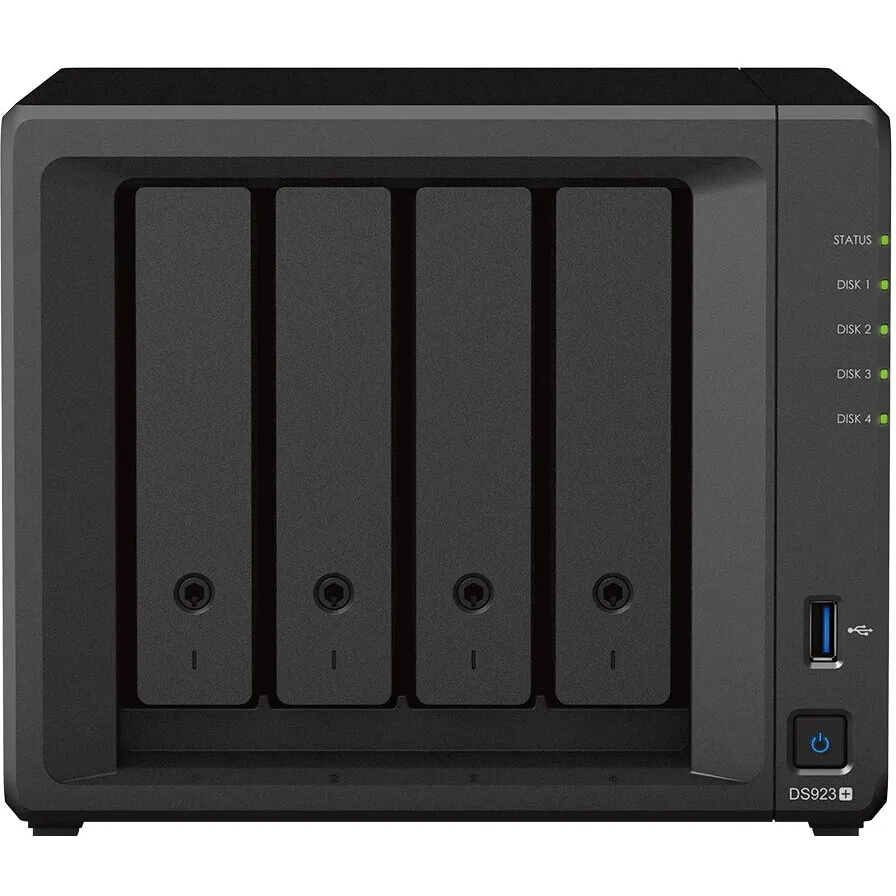 Synology Network Attached Storage Synology DiskStation DS923+, AMD RyzenTM R1600 2.6GHz, 4-bay, 4GB