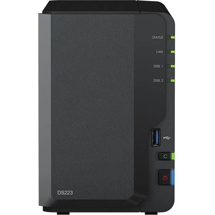 Synology Network Attached Storage Synology DS223, Realtek RTD1619B 1.7GHz, 2-Bay, 2GB