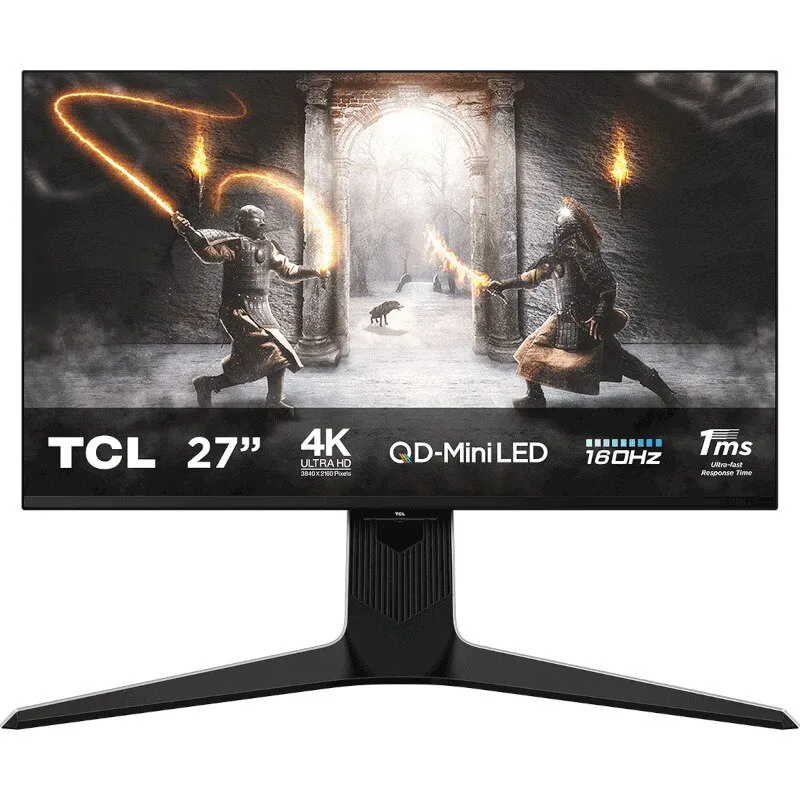 TCL Monitor LED TCL Gaming 27R83U 27 inch UHD QD-Mini LED 1 ms 160 Hz USB-C HDR FreeSync Premium & G-Sync Compatible, Negru