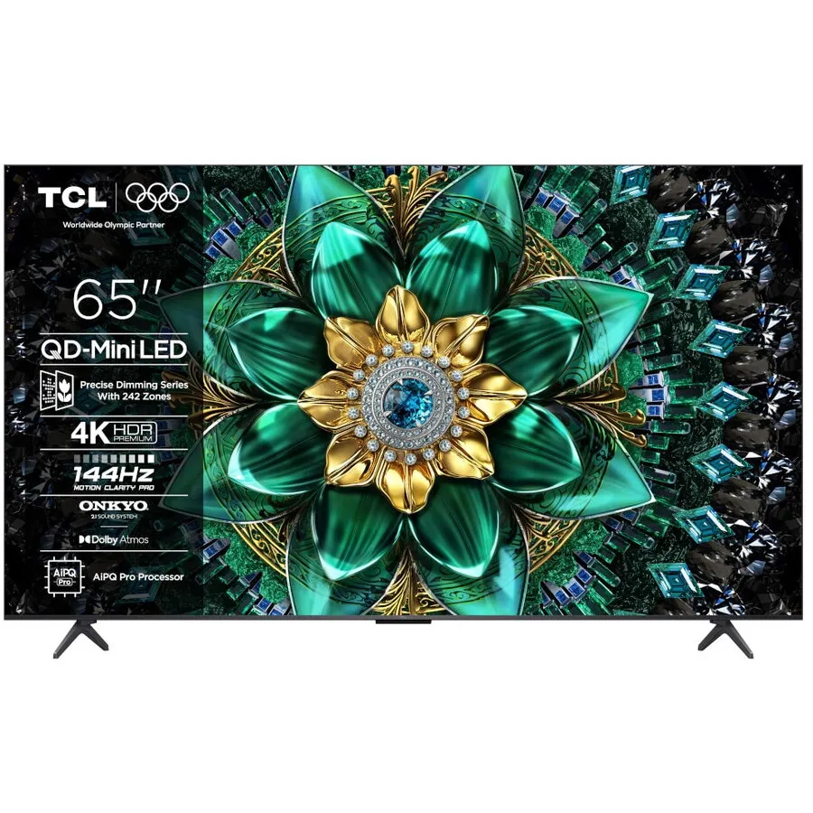 TCL Televizor Mini LED TCL 65Q6C, 164 cm, Google TV, Ultra HD 4K, Clasa F, Negru