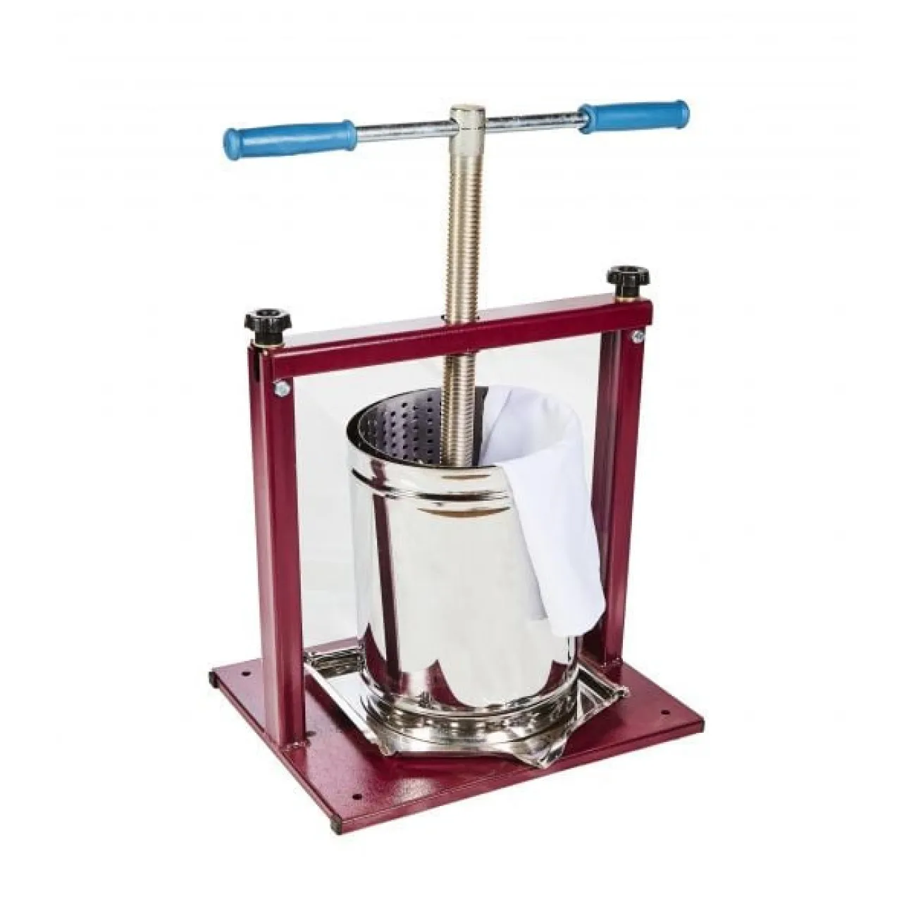 Teasc inox pentru struguri Vilen 15L, cu golire rapida, ax 30 mm, structura ranforsata,