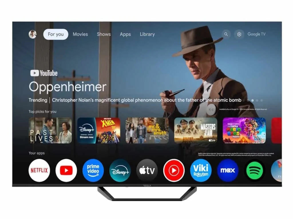 Televizor LED Tesla 65E655BUS, 165 cm, Smart Google TV, UHD, 3x HDMI, 2x USB, VESA, Negru