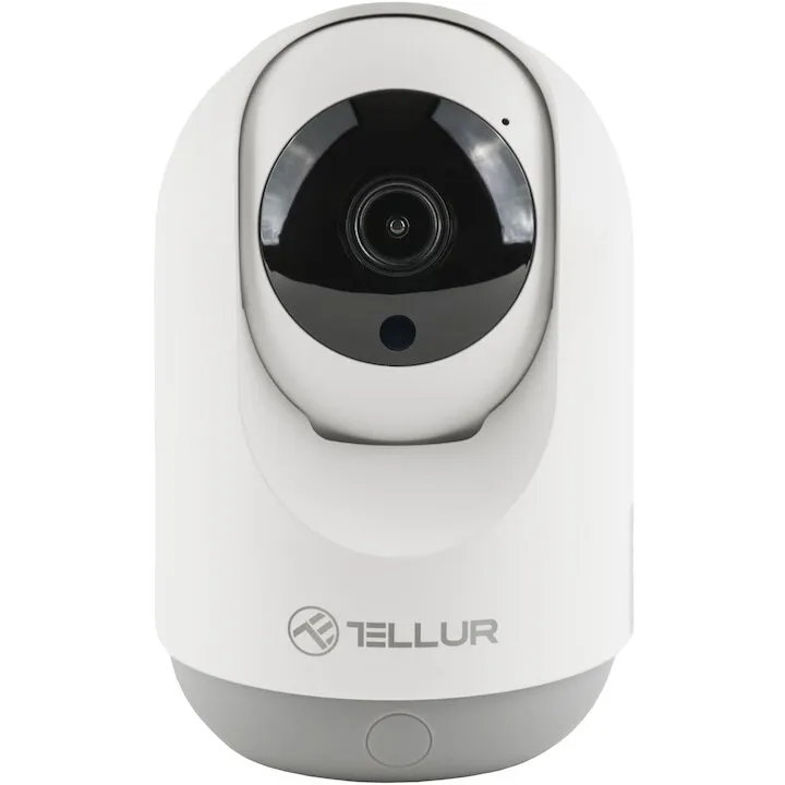 Tellur Camera de supraveghere Tellur Smart TLL331391 Wi-Fi Interior, 3MP, UltraHD, PTZ, Autotraking, Night Vision, Detectarea miscarilor, Two-Way Audio, Alarma sonora, Pan 360 grade, Control Vocal, Stocare Cloud, Alb