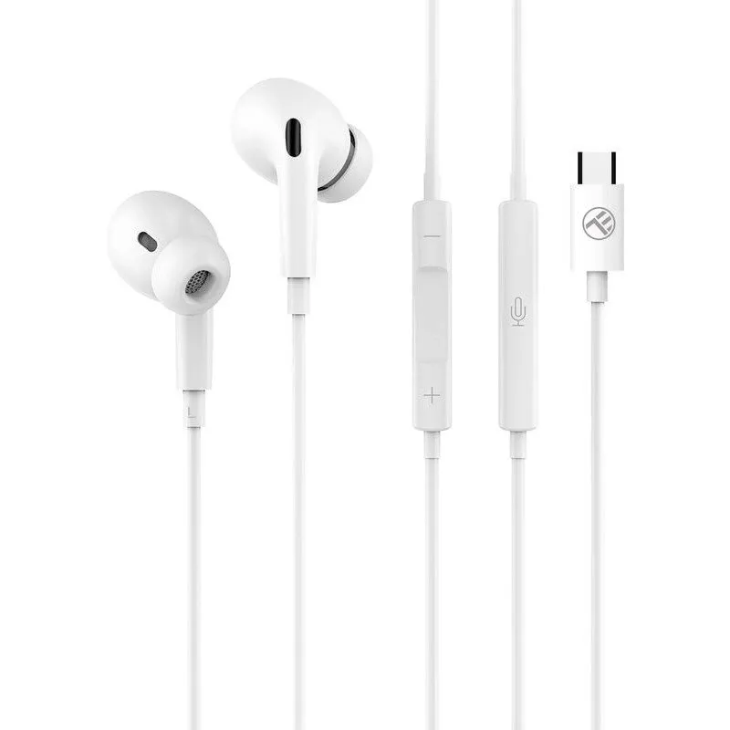 Tellur Casti in-ear cu fir, Tellur Attune, Microfon, USB-C, alb