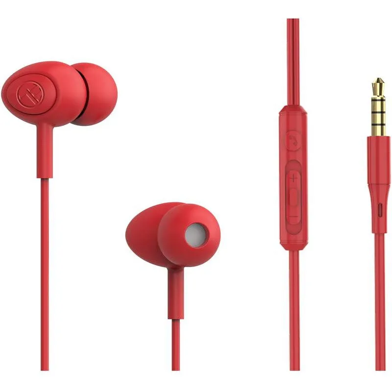 Tellur Casti in-ear cu fir Tellur Basic Gamma, microfon, mufa Jack 3.5 mm, rosu