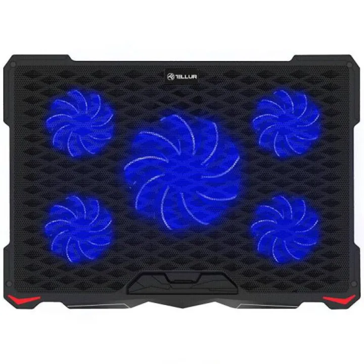 Tellur Cooler laptop Tellur Basic, 17, 5 ventilatoare, LED, 2xUSB, Negru