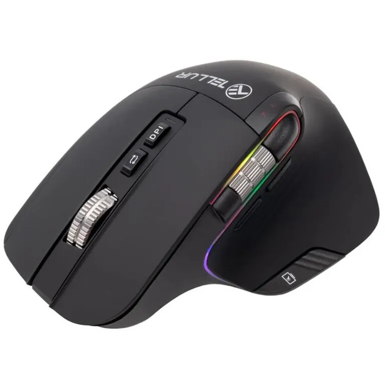 Tellur Mouse wireless Tellur Shade,  Bluetooth, 3200 DPI, iluminare RGB, 8 butoane, Negru