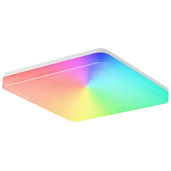 Tellur Plafoniera Inteligenta LED RGB, Tellur Smart TLL331411, Wi Fi, 24W, 2400 lm, lumina alba rece/calda si colorata, IP54, patrata, Alb
