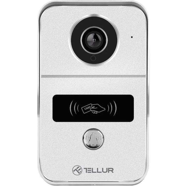 Tellur Sonerie inteligenta cu Video Interfon, Tellur Smart TLL331511, Wi-Fi, 1080P, senzor de miscare, functie deschidere, MicroSD, IP54, Vedere pe timp de noapte 10m, Gri