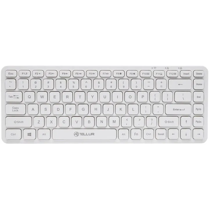 Tellur Tastatura fara fir Tellur, Mini, Alb