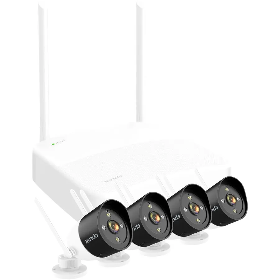 tenda NVR Kit supraveghere video wireless Tenda K4W-3TC, 4 camere de exterior,  3MP, Full HD, VGA, HDMI, USB 2.0, Retea, IP66
