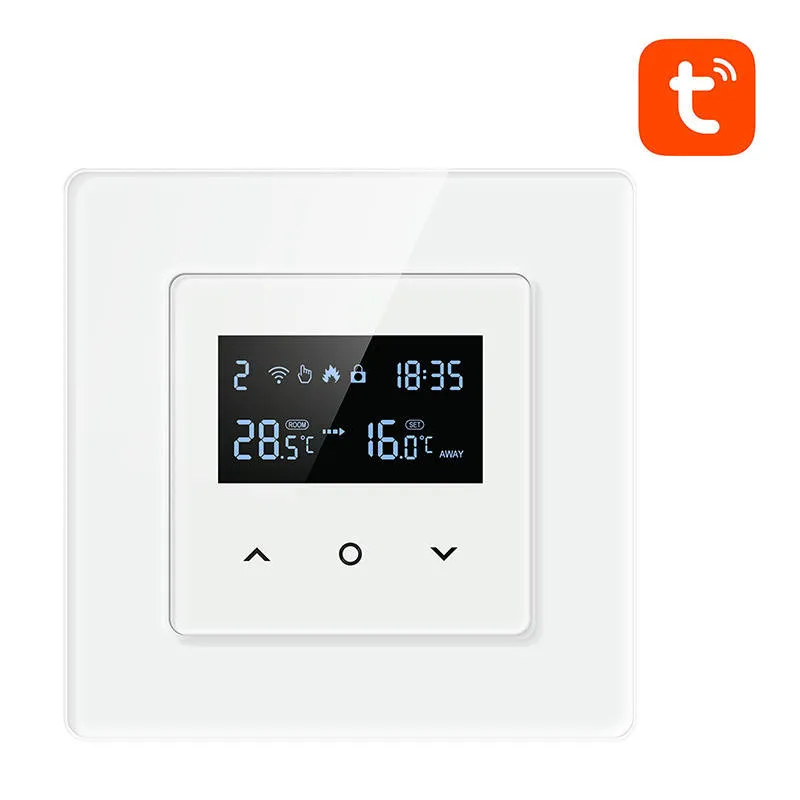 Termostat Smart Avatto WT200-BH-3A-W, Incalzire boiler, Display LCD, 3A, Control vocal, WiFi, Tuya, Alb