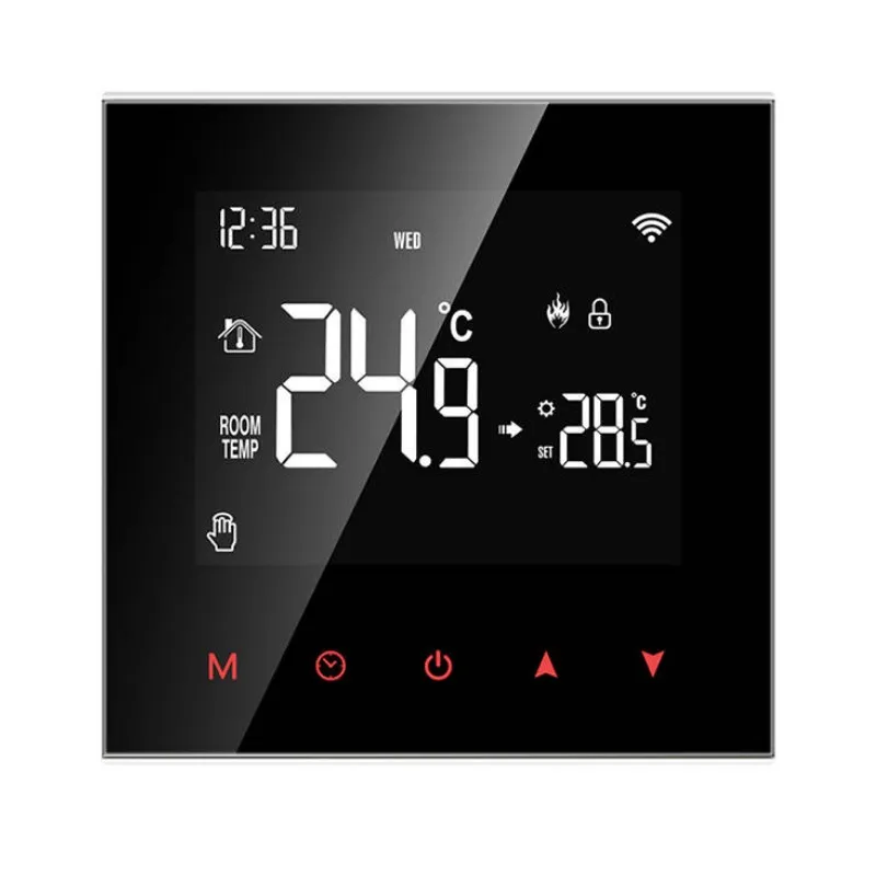 Termostat SMART de incalzire cu apa Avatto WT100 3A WiFi Tuya, Negru