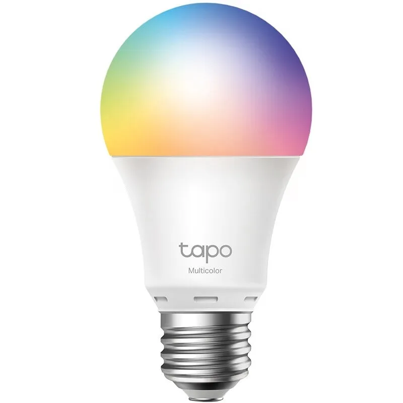 TP-LINK Bec LED RGB inteligent TP-Link Tapo L530E, Wi-Fi, E27, 8.7W (60W), 806 lm, lumina colorata, control vocal, compatibil Amazon Alexa si Google Assistant, clasa energetica F