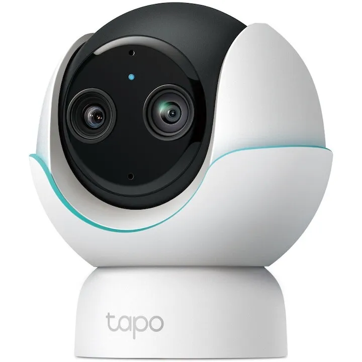 TP-LINK Camera de supraveghere Wireless TP-Link Tapo C840, 2 obiective, 2K 4MP si 1080p, vedere 360°, monitorizare bebelusi, audio bidirectional, vedere nocturna HD cu infrarosu invizibil