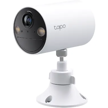 TP-LINK Camera  IP Exterior cu acumulatori TP-LINK Tapo C410,  IP66, dist. IR 15 m, tip lentila fixa 3.15 mm, 3 Mpx rezolutie 2K, RJ-45 si cu wireless, microfon, carcasa plastic,
