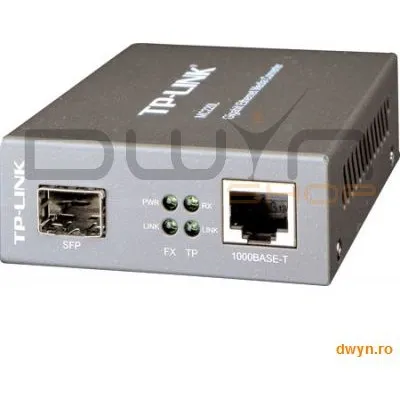 TP-LINK Convertor RJ45 1000M la slot SFP 1000M cu suport module MiniGBIC, montabil in sasiu, TP-LINK 'MC220L