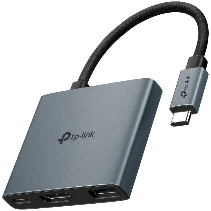 TP-LINK Hub USB Type-C TP-Link UH3020C, 3-in-1 , 1 x HDMI, 1 x PD USB-C 100W, 1 x USB 3.0, carcasa aluminiu, Gri