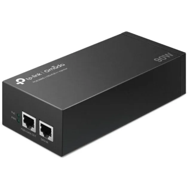TP-LINK Injector PoE++ TP-Link POE380S 2 Porturi, 10 Gigabit, Compatibil IEEE802.3af/at/bt 90W, Maxim 100M, Negru