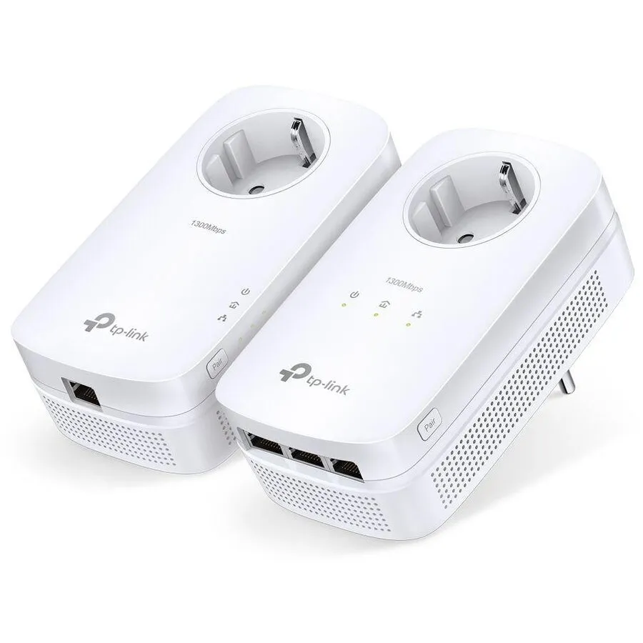 TP-LINK Kit PowerLine TP-Link TL-PA8033P, 3 Porturi AV1300, transfer 1300 Mbps, Alb