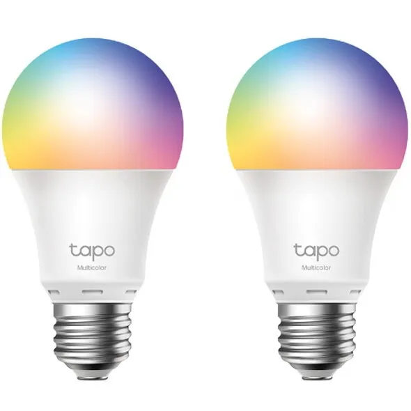 TP-LINK Pachet 2 becuri LED RGB inteligente TP-Link Tapo L530E, Wi-Fi, E27, 8.7W (60W), 806 lm, lumina colorata, control vocal, compatibil Amazon Alexa si Google Assistant