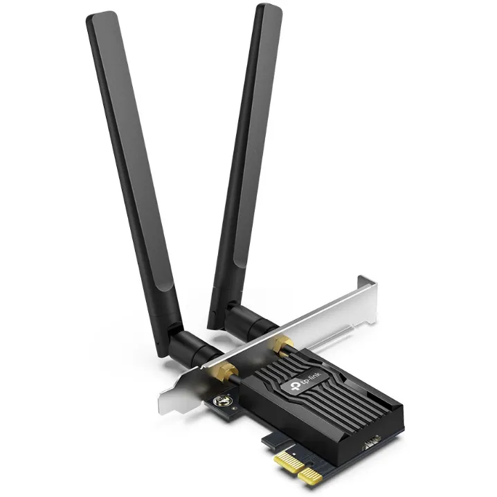TP-LINK Placa de retea TP-Link Archer TX55E, AX3000, Dual-Band, Wi-Fi 6, Bluetooth 5.2, PCI-E, Viteza 3000 Mbps, antena externa x 2, Archer TX55E
