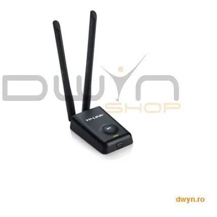 TP-LINK Placa Retea Wireless USB 300Mbps High Power pana la 500mw, Realtek, 1T2R, 2.4GHz, 2 antene detasabil
