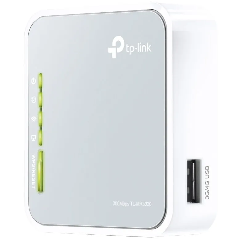 TP-LINK Router wireless N300 TP-Link TL-MR3020, 3G/4G, Portabil, Alb-Gri