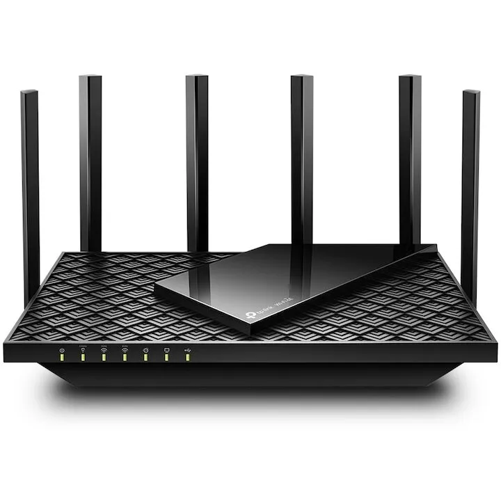 TP-LINK Router Wireless TP-Link Archer AXE75, AX5400, Wi-Fi 6E, Tri-Band, Gigabit, Tehnologie OneMesh™, Beamforming, Port USB 3.0