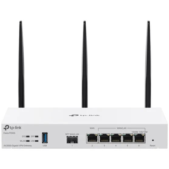 TP-LINK Router wireless TP-LINK Festa FR365, Gigabit, VPN-Router, AX3000,  Dual-Band, WiFi 6, 2.4 GHz - 574 Mbps, 5 GHz - 2402 Mbps, Alb