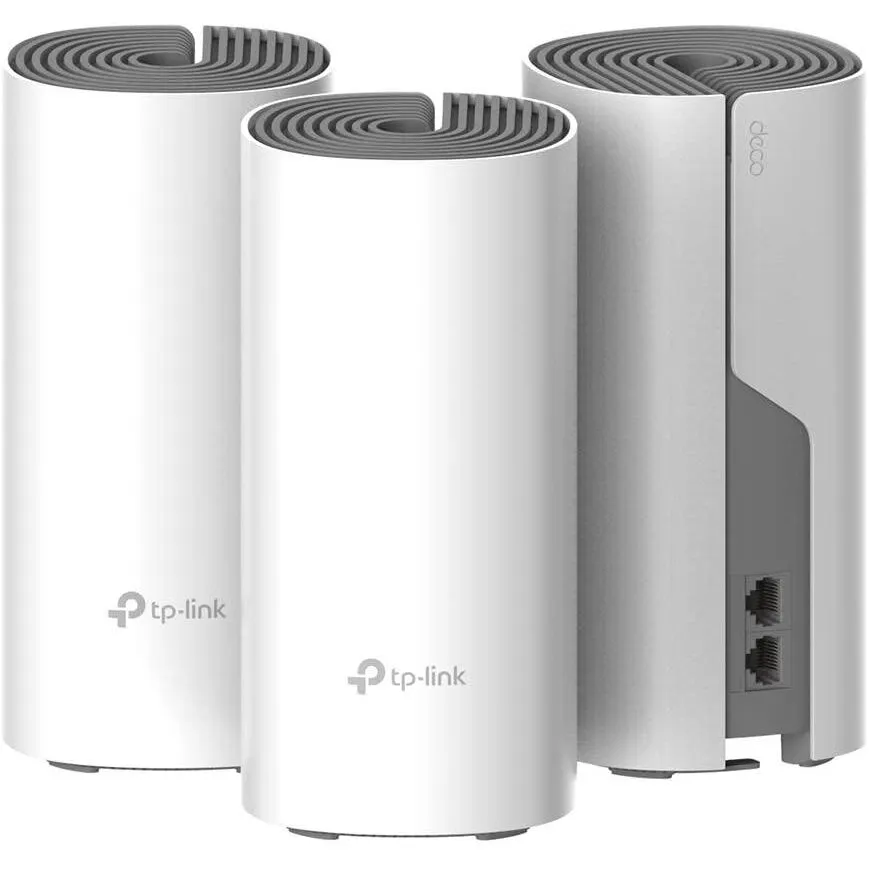TP-LINK Sistem Wi-Fi Mesh TP-Link Deco E4 (3-pack) AC1200 cu acoperire completa pentru casa