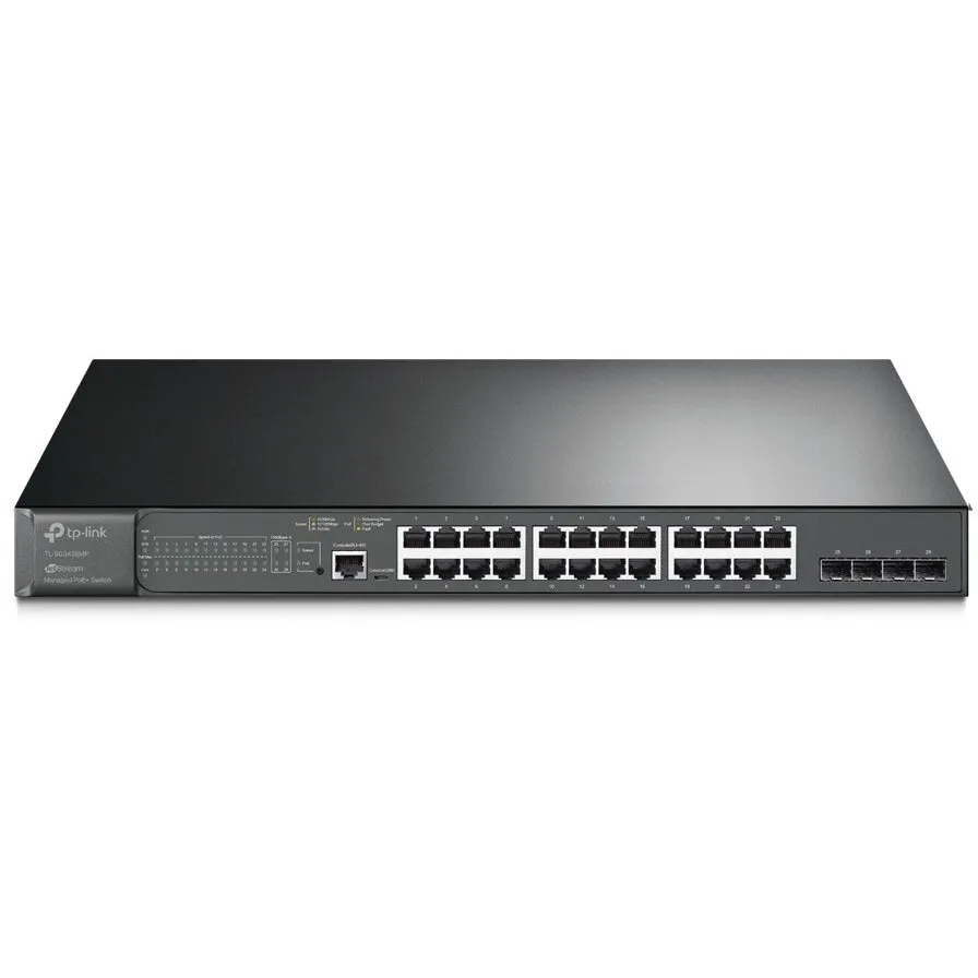 TP-LINK Switch TP-Link cu management L2 TL-SG3428MP, 24 Porturi Gigabit POE+, 4 Gigabit SFP Slots, 1 RJ45 Console Port, 1 Micro-USB Console Port