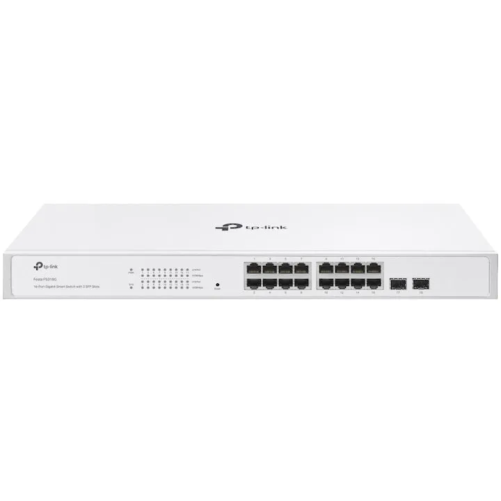 TP-LINK Switch TP-Link Festa FS318G, 16 porturi RJ45 Gigabit, 2 sloturi Gigabit SFP, carcasa metal, rackabil