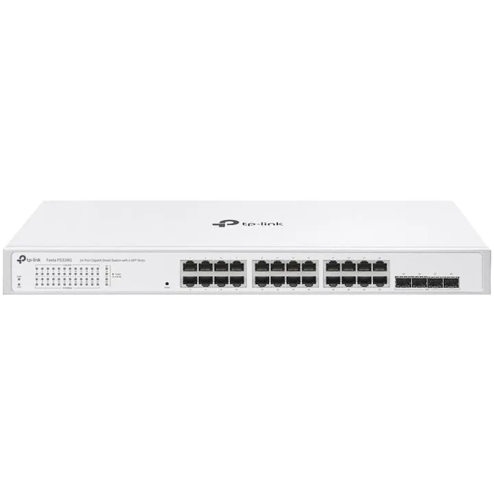 TP-LINK Switch TP-Link Festa FS328G, 24 porturi RJ45 Gigabit, 4 sloturi Gigabit SFP, carcasa metal, rackabil