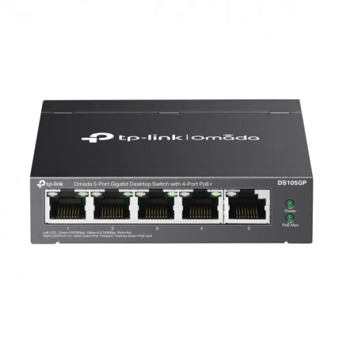 TP-LINK Switch TP-Link Omada DS105GP, 4 porturi, Gigabit, PoE+