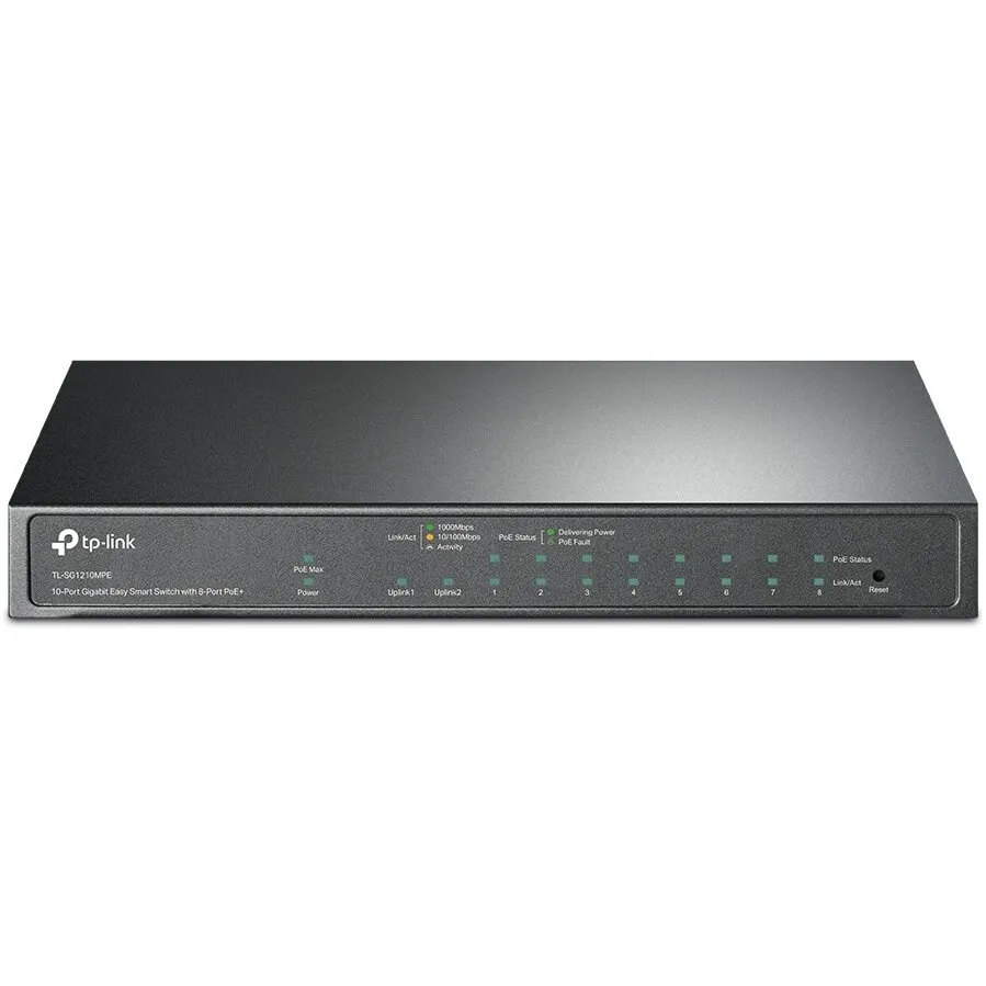 TP-LINK Switch TP-Link TL-SG1210MPE, 8-Port PoE+, 123W putere totala, carcasa metal