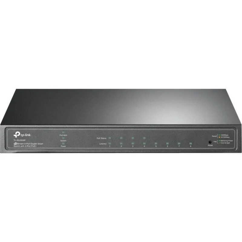 TP-LINK TP-LINK TL-SG2008P JetStream 8-Port Gigabit Smart Switch with 4-Port PoE+ 62W PoE budget