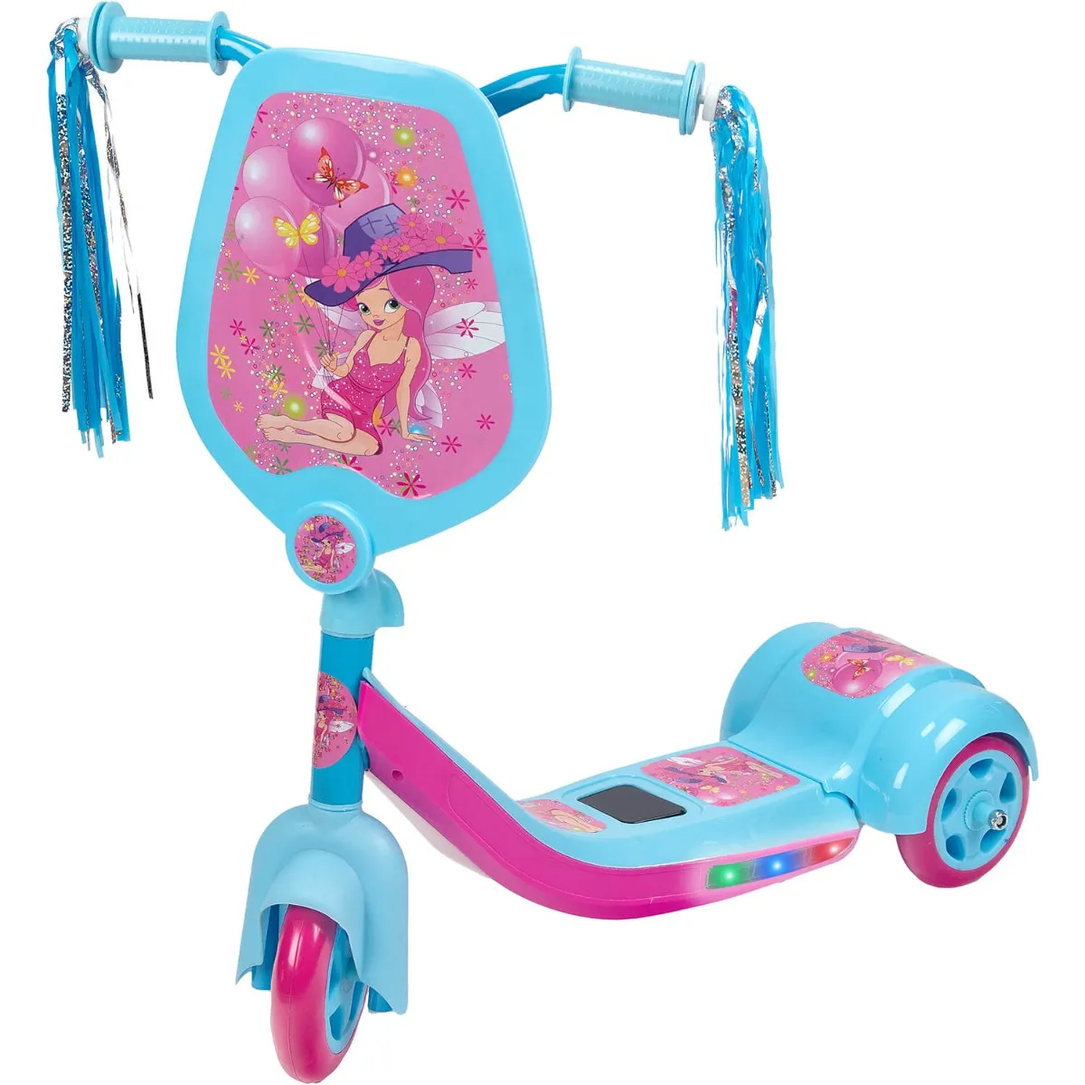 Trotineta de copii, Action One, Pixy, cu lumini si muzica, Roz