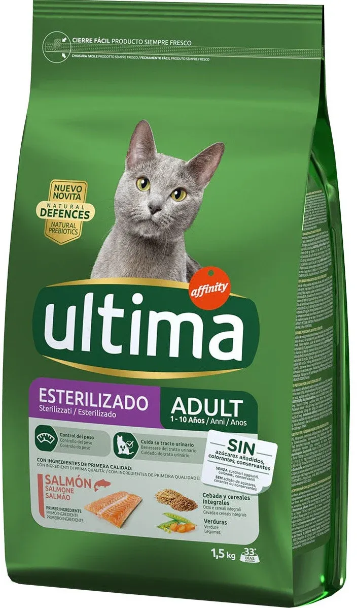 ULTIMA Hrană uscată pentru  pisici Sterilizate, cu Somon 1,5kg
