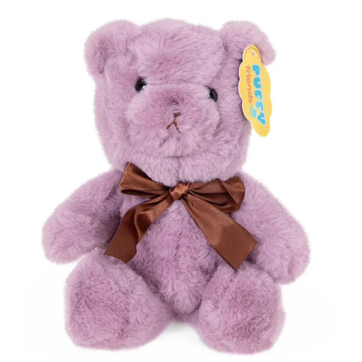 Ursulet de plus cu funda, Puffy Friends, Mov, 20 cm