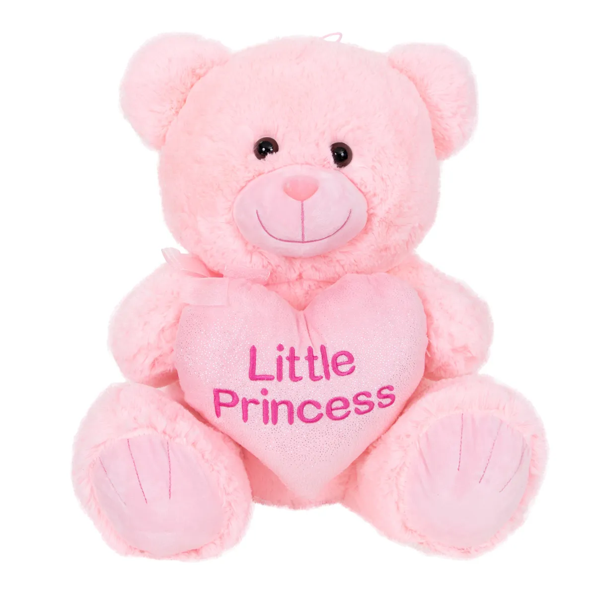 Ursulet de plus cu inima, Puffy Friends, Little Princess, Roz, 45 cm