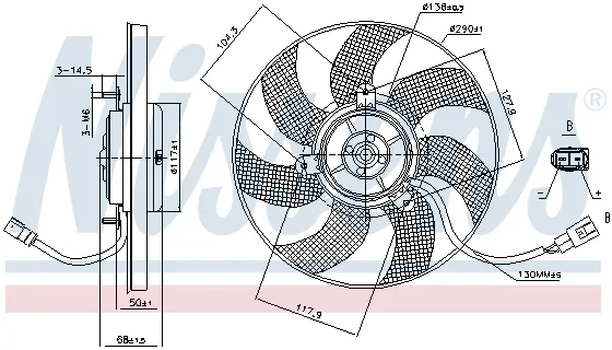 Ventilator radiator AUDI A3, TT; SEAT ALTEA, ALTEA XL, LEON, TOLEDO III; SKODA OCTAVIA II, SUPERB II, YETI; VW BEETLE, CADDY ALLTRACK, CADDY III, CADDY IV, CC, EOS, GOLF PLUS, GOLF V 1.2-2.5 dupa 2003