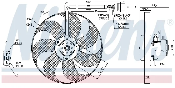 Ventilator radiator AUDI A3, TT; SEAT AROSA, CORDOBA, CORDOBA VARIO, IBIZA II, IBIZA III, IBIZA IV, IBIZA IV ST, INCA, LEON, TOLEDO II; SKODA FABIA I, FABIA I PRAKTIK, OCTAVIA I; VW BORA 1.0-2.8