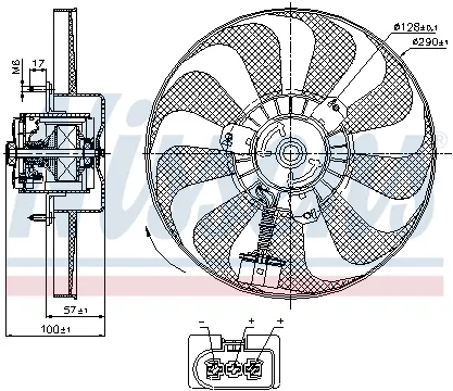 Ventilator radiator AUDI A3, TT; SEAT CORDOBA, IBIZA III, IBIZA IV, IBIZA IV ST, LEON, TOLEDO II; SKODA FABIA I, FABIA I PRAKTIK, OCTAVIA I; VW BORA, FOX, GOLF IV, GOLF V, NEW BEETLE, POLO 1.0-2.3 dup