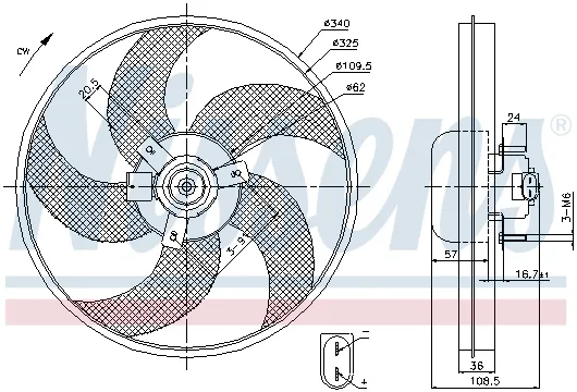 Ventilator radiator CITROEN BERLINGO, XSARA, XSARA PICASSO; PEUGEOT 306, PARTNER, PARTNERSPACE 1.4-1.8 intre 1993-2015