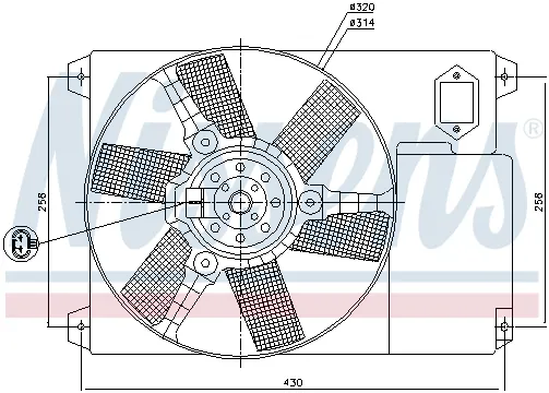 Ventilator radiator (cu carcasa) CITROEN JUMPER; FIAT DUCATO; PEUGEOT BOXER 1.9D-2.8D dupa 1994