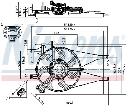 Ventilator radiator (cu carcasa) FIAT PALIO, SIENA 1.2 dupa 1997