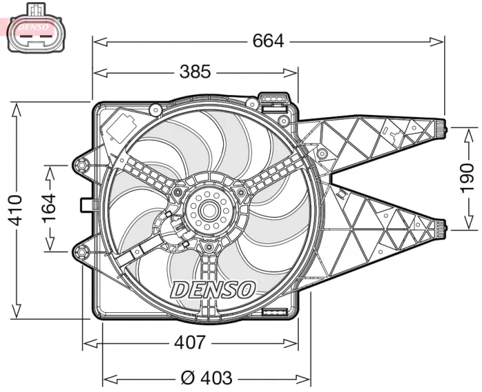 Ventilator radiator (cu carcasa) potrivit FIAT BRAVO II; LANCIA DELTA III 1.4-2.0D 11.06-12.14